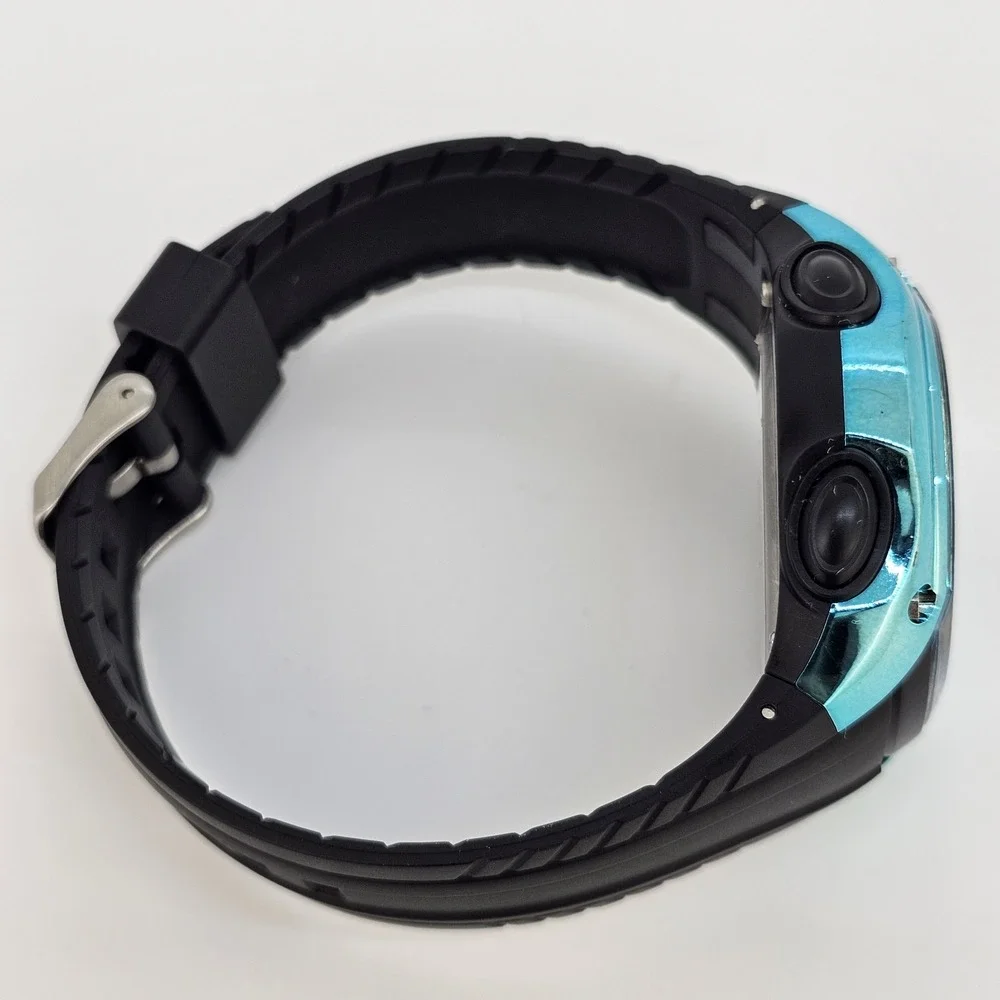 Sharp Men's Digital Watch 45MM Black Plastic Bands‎ New Battery LIGHT VERY WEAK
